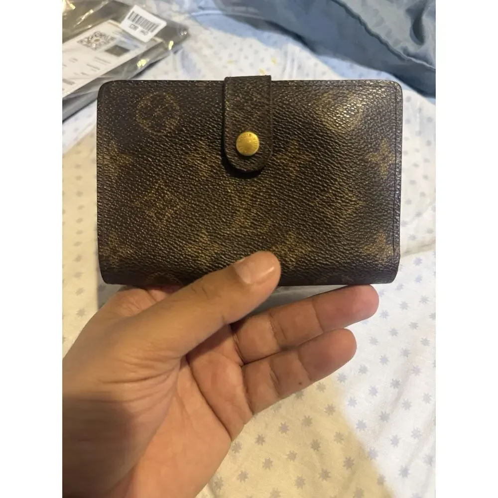 Louis Vuitton Brown Monogram Wallet with Kiss Lock